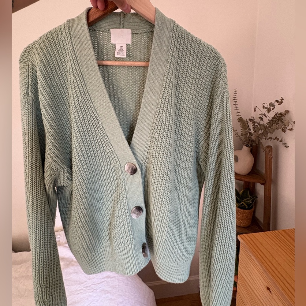 H&M Mint Green Button-Up Cardigan